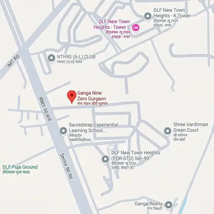 Ganga Nine Zero location map, Sector 90